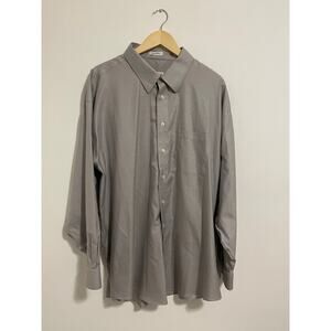 Joseph & Feiss Men's Long Sleeve Charcoal-Gray Button-Up Shirt Size  19  34/35